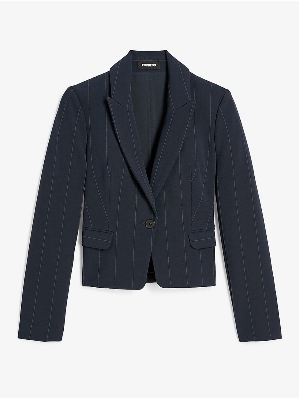 Express Women's Navy Pinstripe Single-Button Blazer sz 2